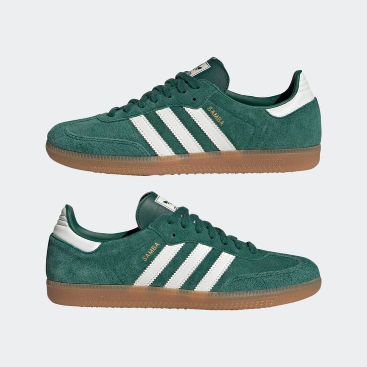 Green Adidas Shoes, Green Core, Samba Shoes, Adidas Samba Og, Mens Lifestyle, Adidas Samba Sneakers, Green Shoes, Dream Shoes, Adidas Samba