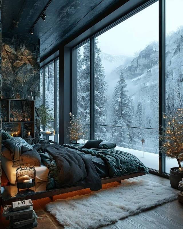 Minimalistic Room, Black Cabin, Modern Mountain, Dream House Rooms, Forest House, Dream House Interior, Dream Rooms, Bedroom Themes, Dream Home Design