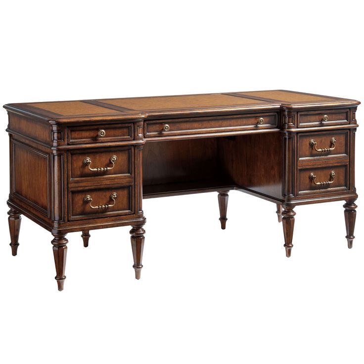 an antique style desk with two drawers