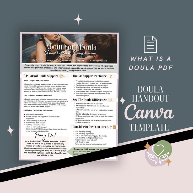 a brochure with the words, what is a doula pdf?