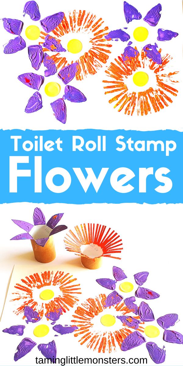 toilet roll flower craft for kids to make with the help of their mother and father