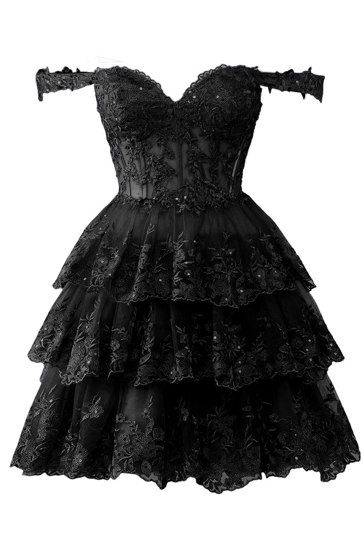 Short Black Reception Dresses, Short Black Reception Dress, Mascarade Party Outfit Dresses, Cocktail Dress For Prom, Short Black Prom Dress, Applique Corset, Short Prom Dresses For Teens, Masquerade Dress, Homecoming Dresses For Teens