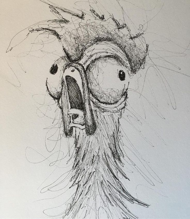 a drawing of a bird with glasses and a hat on it's head is shown