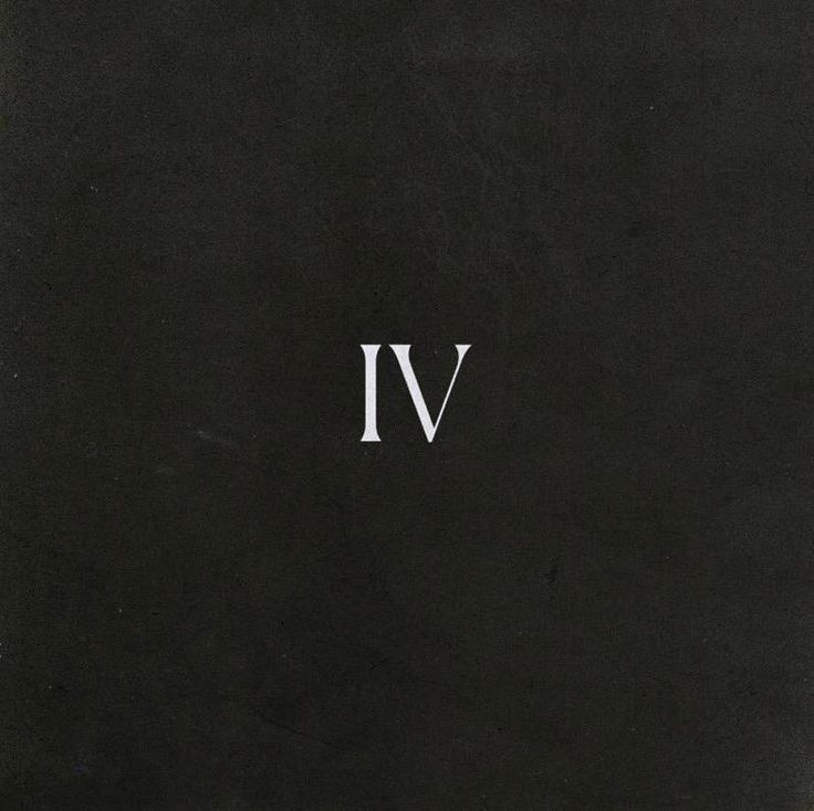 the word iv is written in white on a black background