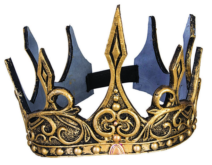 NEW Foam Rubber Adult Gold Kings Crown  BEST PRICE ON EBAY! WOW FREE SHIPPING! King Adult Golden Royalty Crown with velcro closure.   Made of pliable foam rubber with realistic paint. Crown in open position 20" not including the 2" velcro tabs. Adjustable to fit most adults. Please stop by The Visual Comedy Shop for other fun, top notch quality items featuring the Geist Visual Comedian DVD! Gold King Crown, Medieval King, Medieval Crown, Royalty Crown, Medieval Games, Male Crown, King Costume, Prince Crown, Princess Decorations