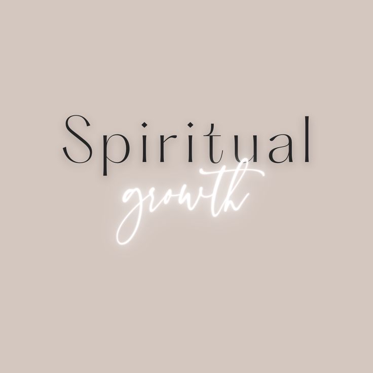 the words,'spiritful growth'are lit up against a light gray background