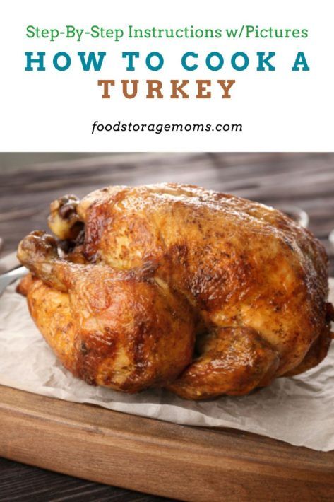 how to cook a turkey on a cutting board with text overlay that reads, step - by - step instructions / pictures how to cook a turkey