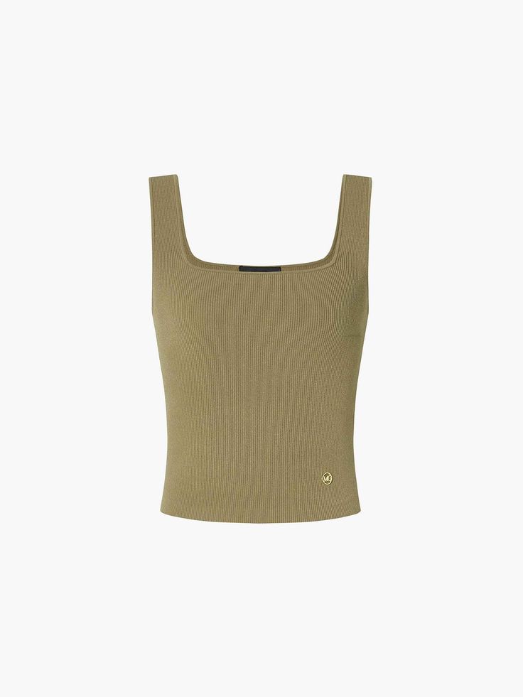 MO&Co. Women's Square Neck Fitted Vest Top This tank top is an elevated essential that works well on its own or part of a layered look. Offered in multiple hues, it's made from a stretchy, comfortable fine knit and has a square collar design. Features : - Slim, stretchy knit fit- Metal logo decorations at the hem- Square collar, sleeveless Code: MBD2VETT52The back length of size S is 54.5cmMATERIALS & CARE Material: 46.6% Viscose 30.3% Polyamide 20% Polyester 3.1% SpandexREMINDER: All items are measured manually. Please note that it's reasonable that there might be minor measurement differences (1-2cm) on some items. Wardrobe Change, Fitted Vest, Collar Designs, Metal Logo, Layered Look, Metallic Logo, Vest Top, Top Dress, Square Neck