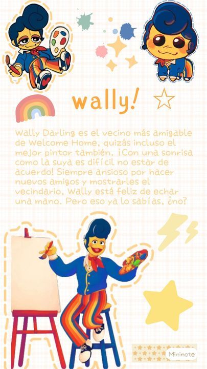 an advertisement for the children's television show wally, with cartoon characters on it