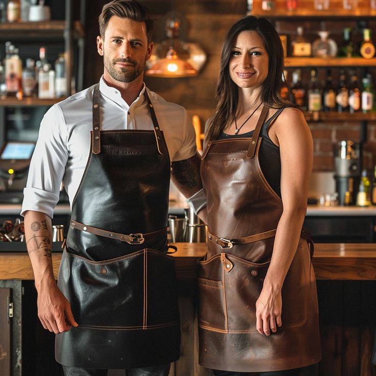 Leather Waist Apron, Leather Bar Apron, Leather Tool Apron, Bartender Apron, Leather Aprons, Canvas And Leather Apron, Waxed Canvas And Leather Apron, Bar Apron, Bartender Tools