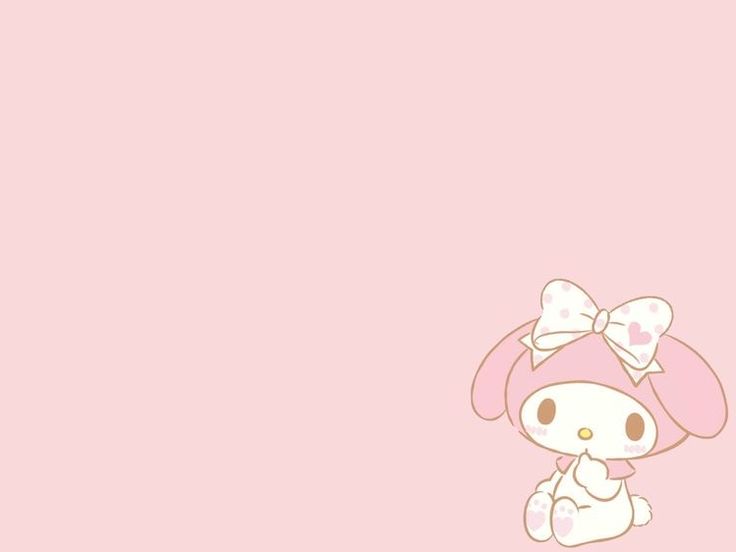 a pink wallpaper with a cute little bunny on it's face and ears