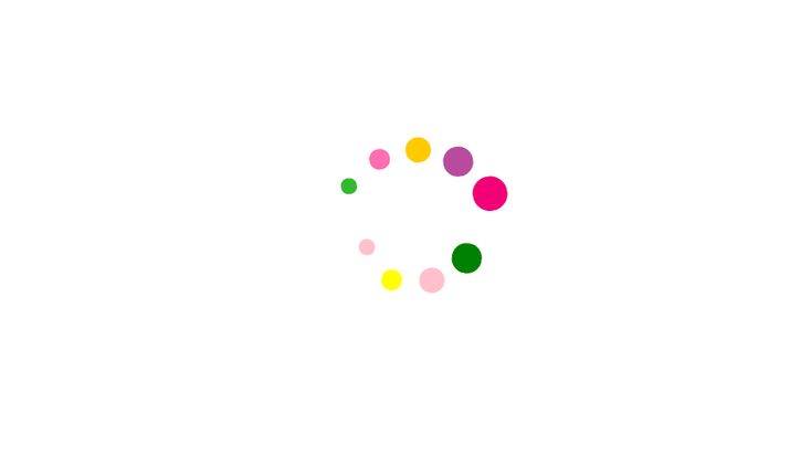 colorful dots are arranged in a circle on a white background with space for your text