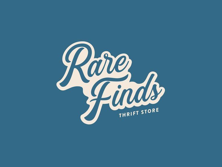 rare finds logo on a blue background