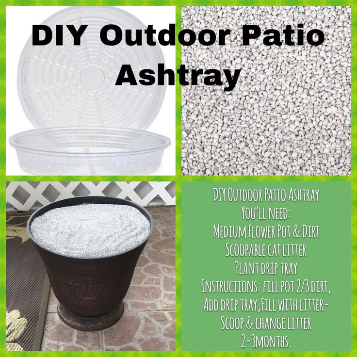 the instructions for how to make diy outdoor patio ashtray