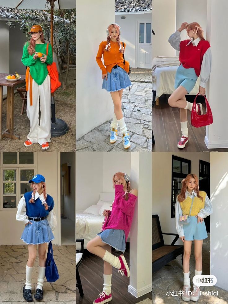 Neon Aesthetic Outfit, Vibrant Outfits Street Styles, Neon Outfits Aesthetic, Colorful Work Outfits Women, Korean Fashion Colorful, Cute Colorful Outfits, Strong Outfit, Peony Aesthetic, Bright Outfit