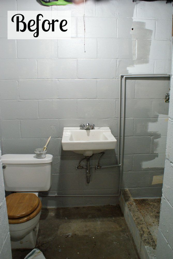 a bathroom with a toilet, sink and shower in it's stall before and after remodeling