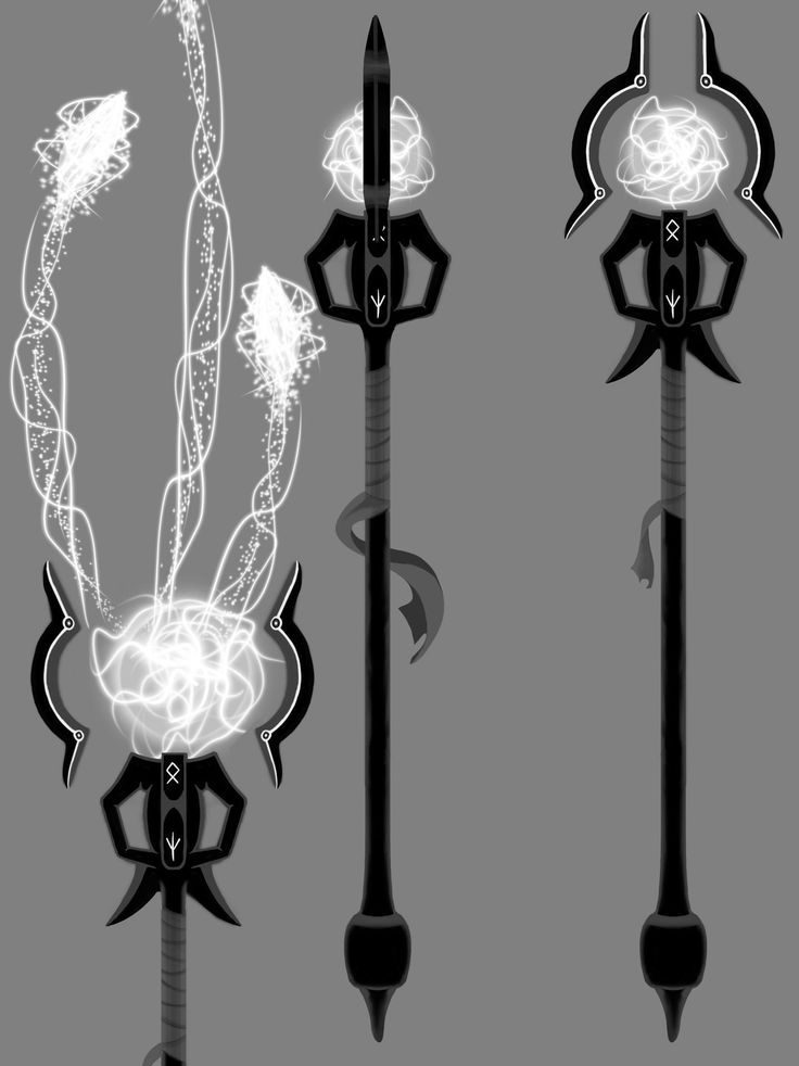 three black and white images of different types of lightsticks with designs on them