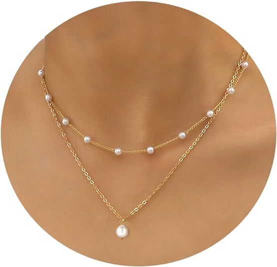 Handmade Pearl Necklace, Jewlery Necklace, Classic Pearl Necklace, Layered Pearl Necklace, Gold Jewelry Gift, Pearl Necklace Designs, Pearl Chain Necklace, Big Pearl, Pearl Necklaces