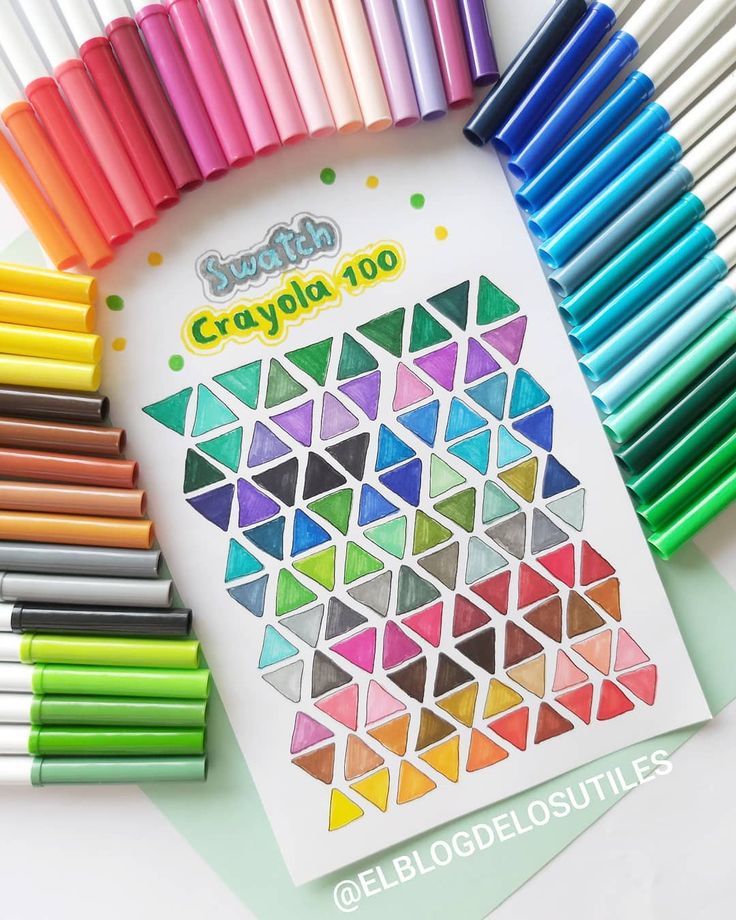 the crayola markers are lined up and ready to be filled with colored pencils