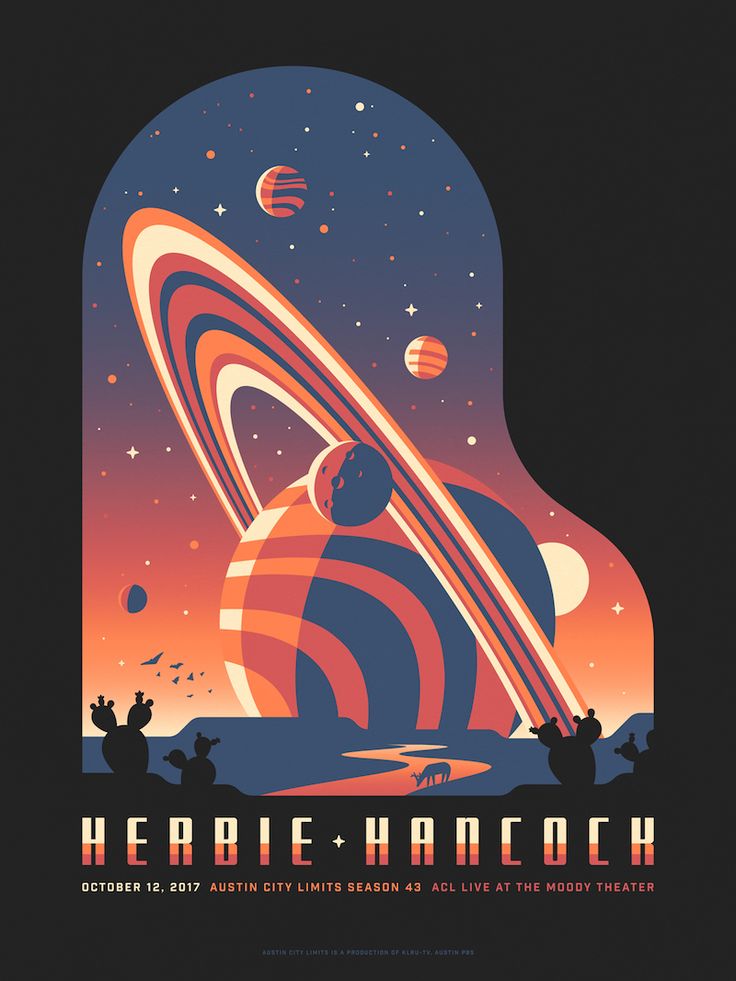 the poster for herbie - haroch shows an image of saturn