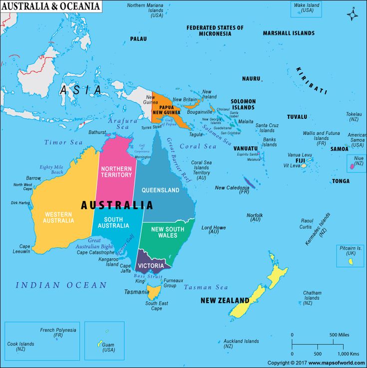 Political Map Of Oceania