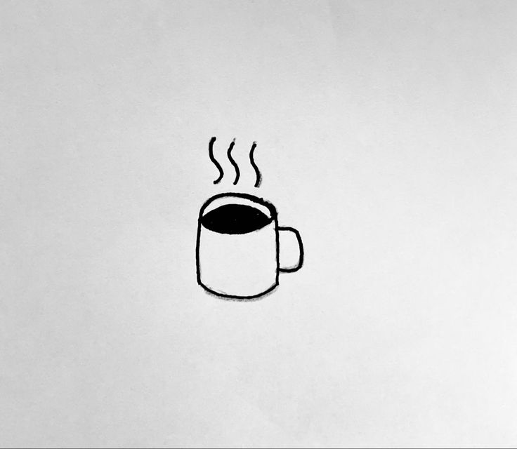 coffee drawing Tiny Coffee Mug Tattoo, Coffee Small Tattoo, Coffee Cat Tattoo, Coffee Lover Tattoo Ideas, Coffee Flash Tattoo, Simple Coffee Tattoo, Fika Tattoo, Mug Tattoo Design, Small Food Tattoos