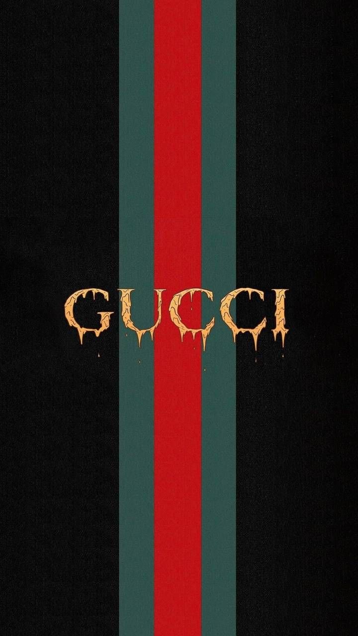 gucci movie poster with the word gucci on it's front and side stripes