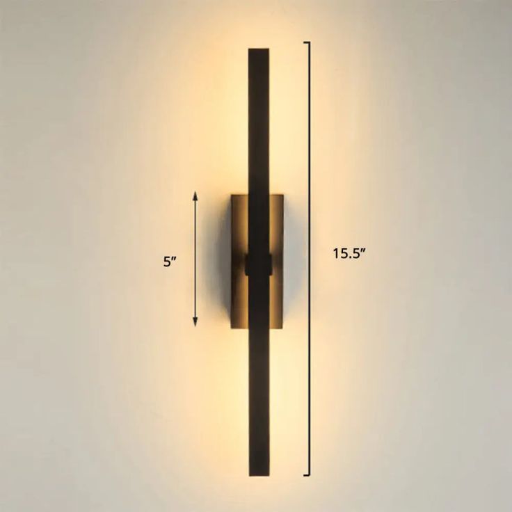 an image of a wall light that is on the side of a wall with measurements