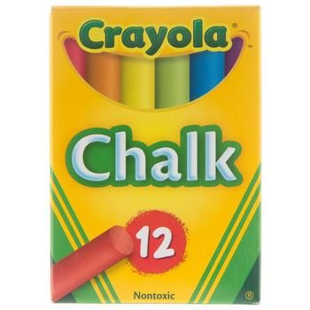 a box of crayola chalks with the number 12 on it's side