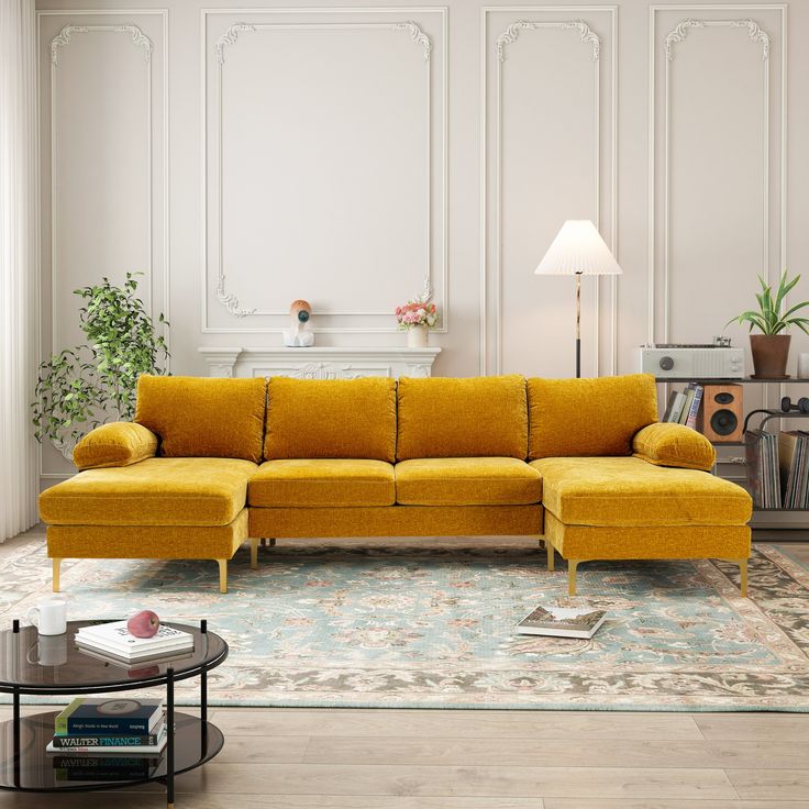 a living room filled with furniture and a rug