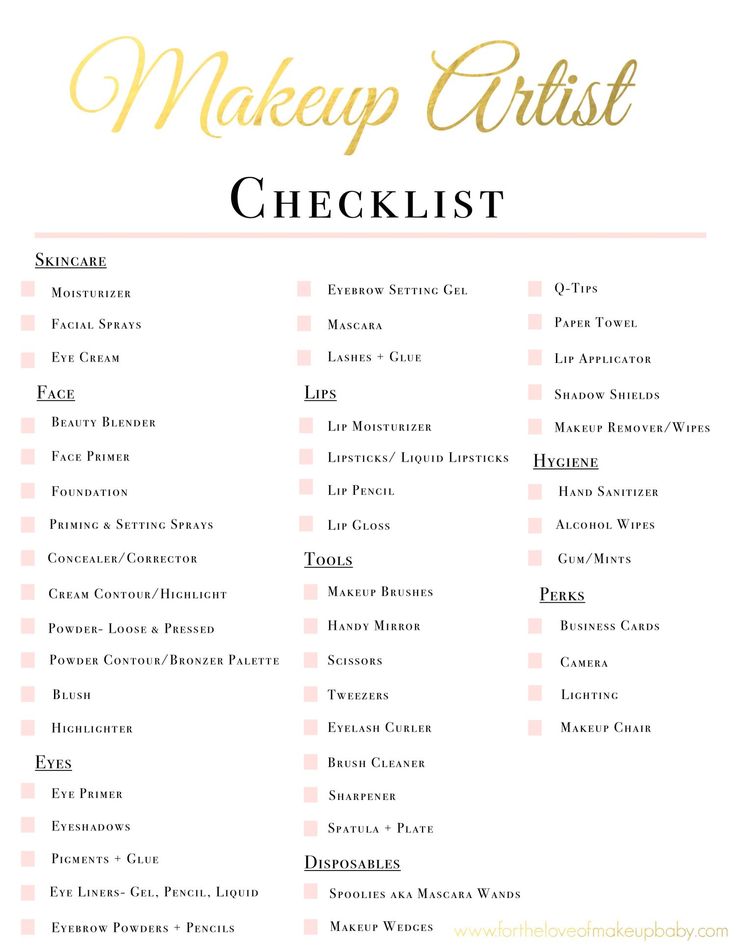 Makeup Artist Kit Checklist #makeupeasy Makeup Artist Kit Organization, Freelance Makeup Artist Kit, Makeup Artist Kit Essentials, Makeup Artist Studio, Kuas Makeup, Make Up Diy, Make Up Kits, Professional Makeup Kit, Make Up Studio