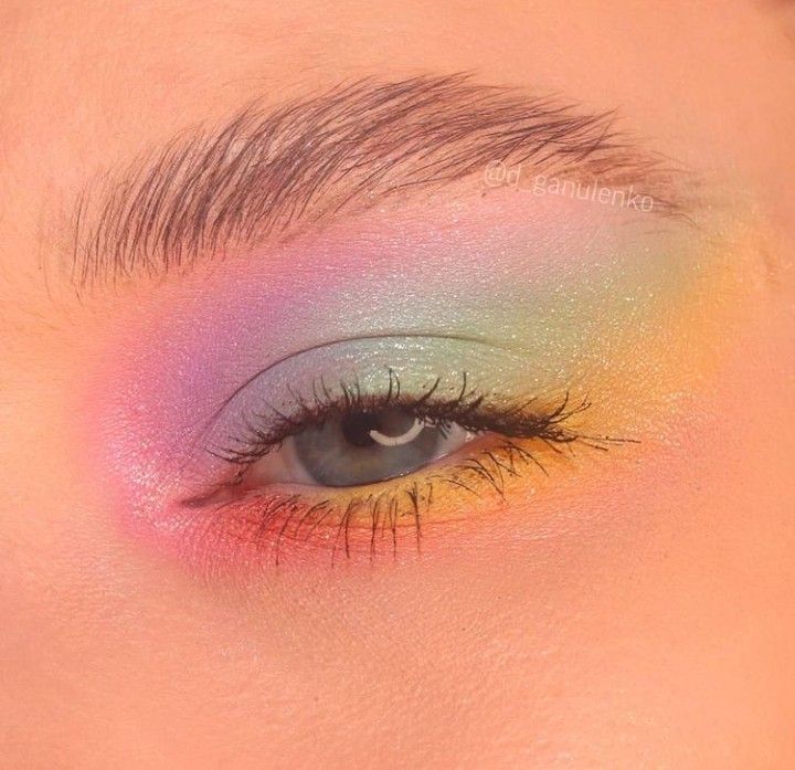 Rainbow Eye Makeup, Stick Tattoo, Rainbow Eyeshadow, Windows To The Soul, Pride Makeup, Lashes Mascara, Rainbow Makeup, Eyelash Extension Glue, Creative Eye Makeup