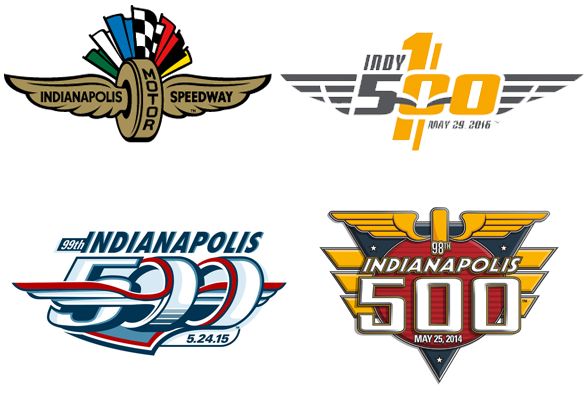 four different logos for the indianapolis 50 and indy 50 50th anniversary event, including one with an eagle on it