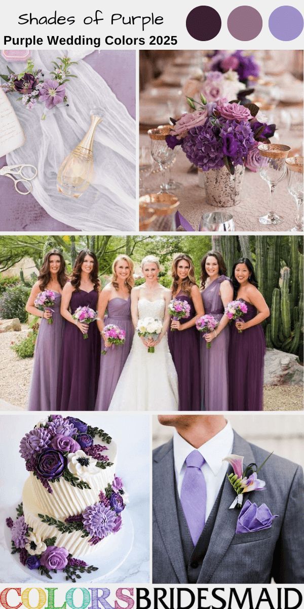 purple wedding colors for the bride and groom