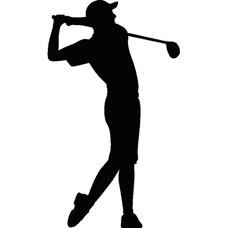 the silhouette of a man playing golf