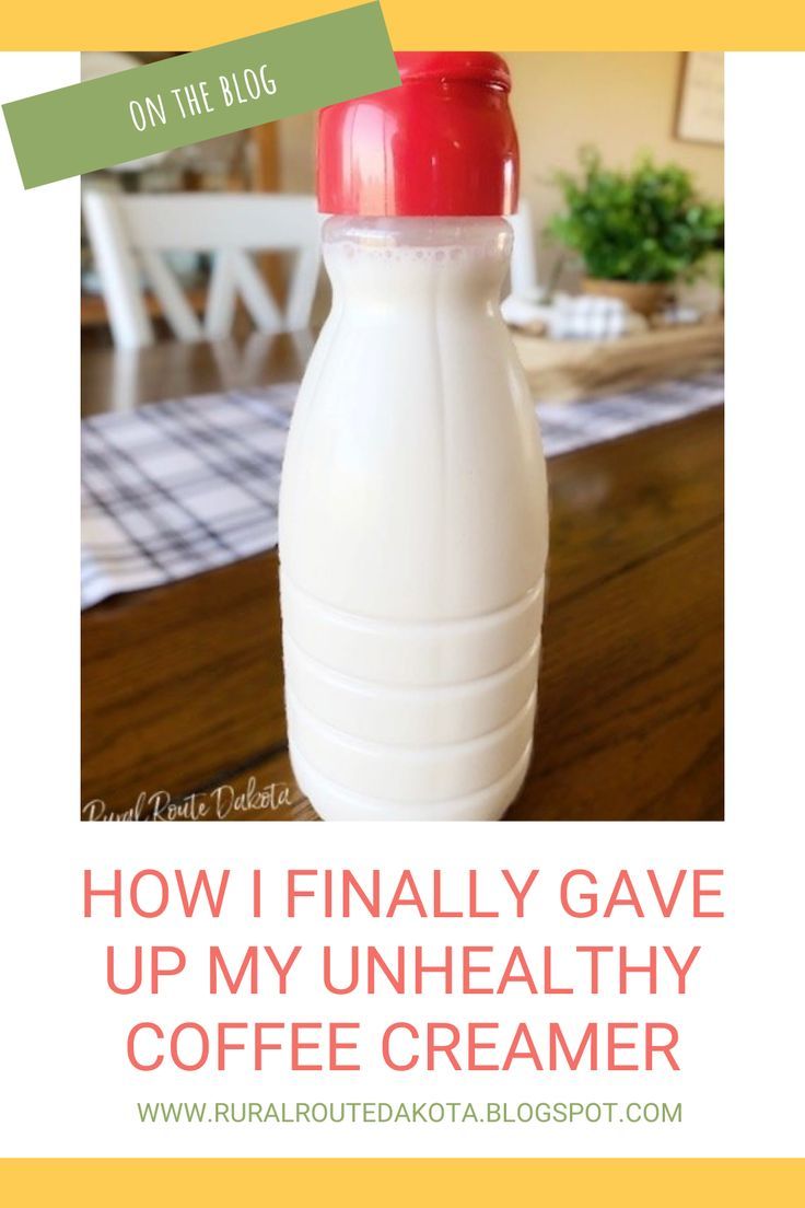 a bottle of milk with the words how i finally gave up my unhealthy coffee creamer