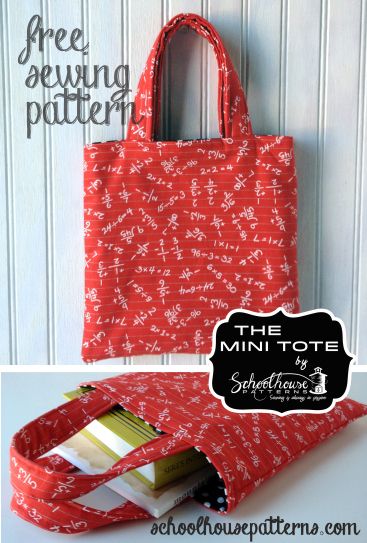 the mini tote bag sewing pattern is shown