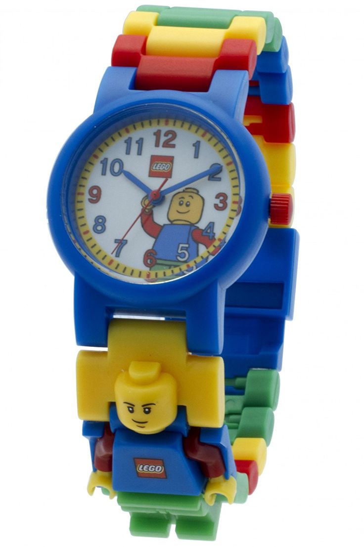 the lego movie character watch is blue and yellow