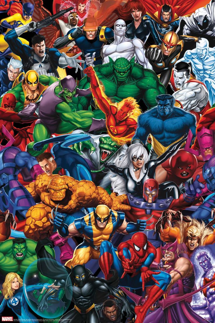 an image of many different characters from the comics