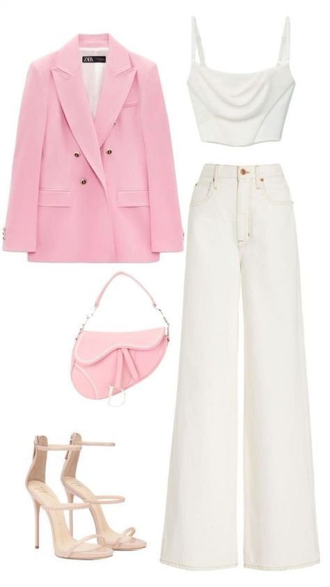 Chique Outfit, Everyday Fashion Outfits, Casual Day Outfits, Elegante Casual, Quick Outfits, Classy Work Outfits, Stylish Work Outfits, Easy Trendy Outfits, Pink Blazer