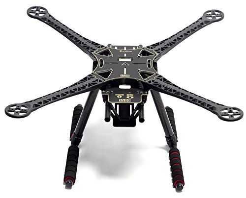 an image of a black and gold quaddrone with two propellers on the front