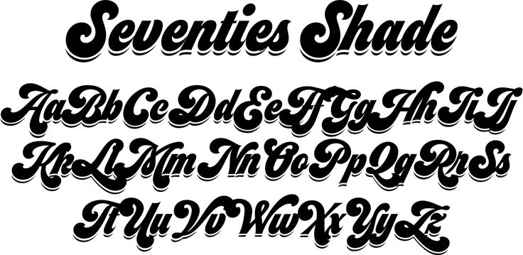 some type of lettering that is black and white with the letters in different font styles