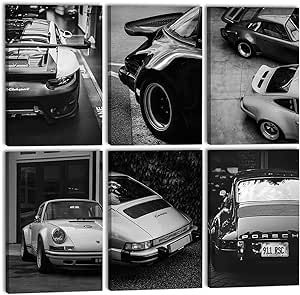 black and white photographs of cars parked on the street