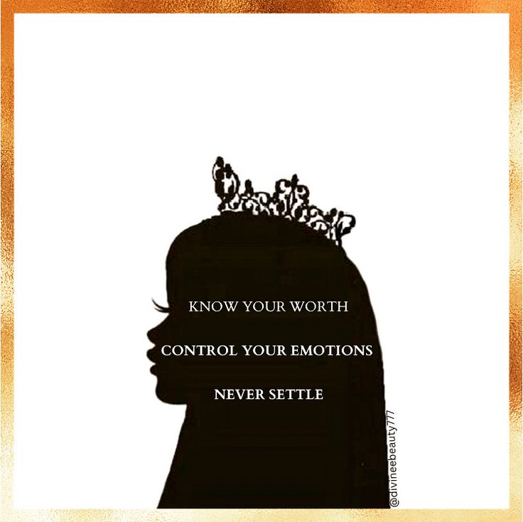 the silhouette of a woman with a crown on her head and text that reads know your worth