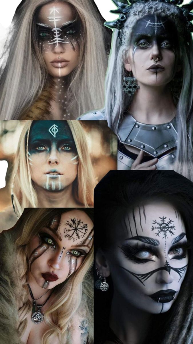 Pagan Makeup, Warrior Makeup, Beetlejuice Halloween Costume, Viking Makeup, Vikings Halloween, Halloweenský Makeup, Makeup Pictorial, Beetlejuice Halloween, Halloween Makeup Diy