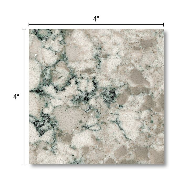 an image of a marble tile with measurements for the top and bottom half of it