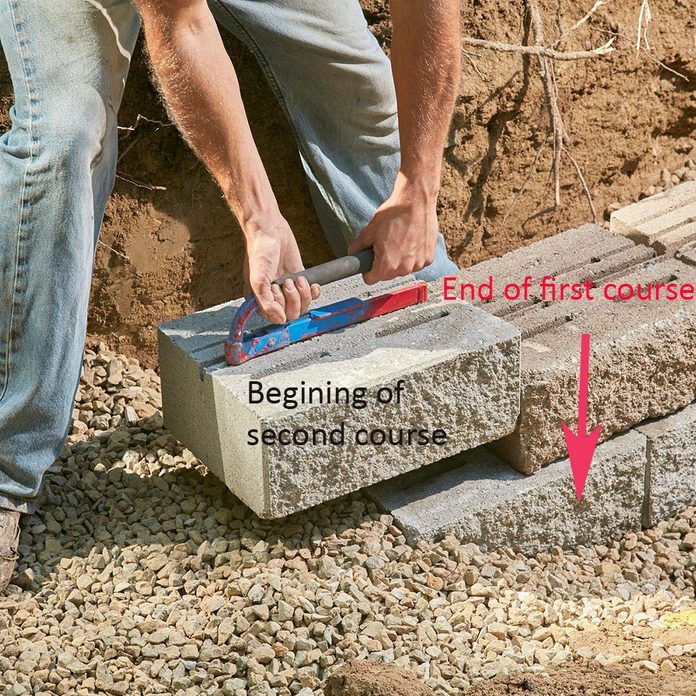 a man is working on some kind of cement block that has been placed in the ground