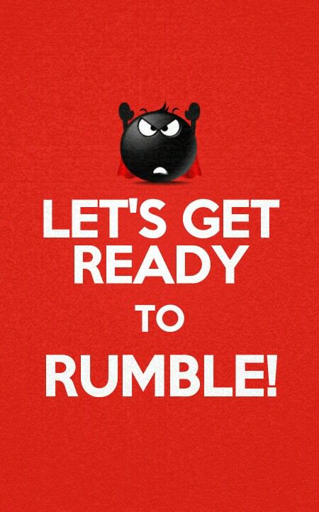 a red poster with the words let's get ready to rumble