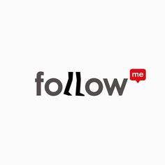 the word follow is written in black and red