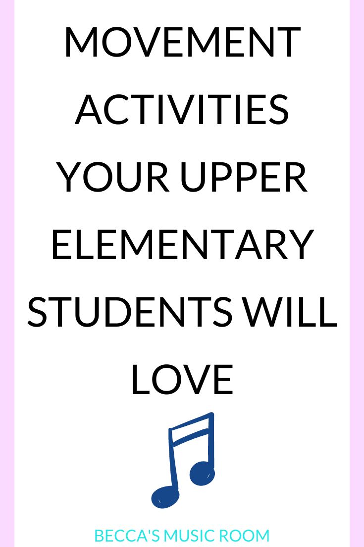 a poster with the words movement activities your upper elementary students will love